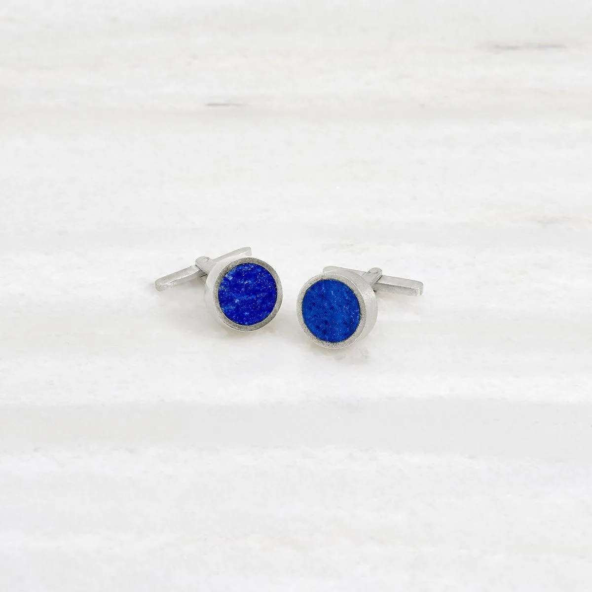 ISHKAR Lapis Lazuli Single Cufflinks in Silver