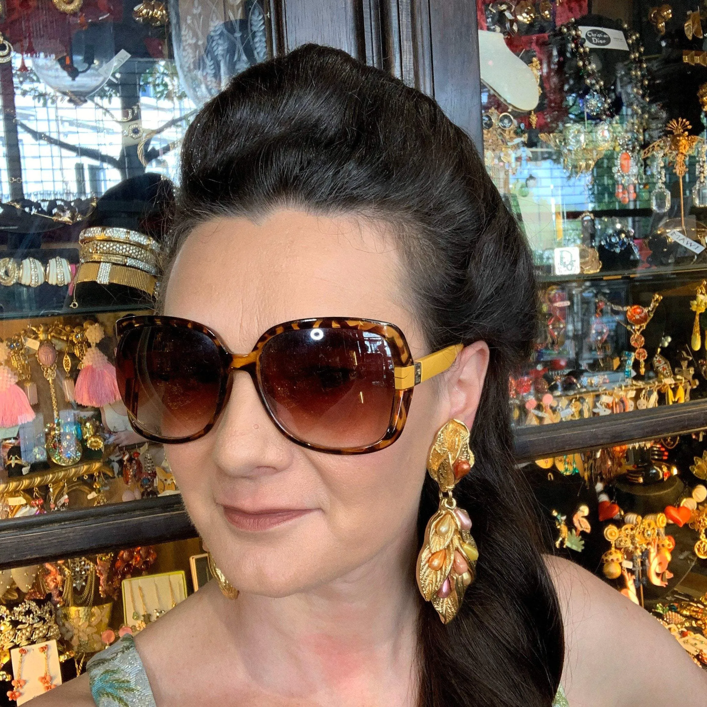 Jacky De G chandelier earrings autumn colours