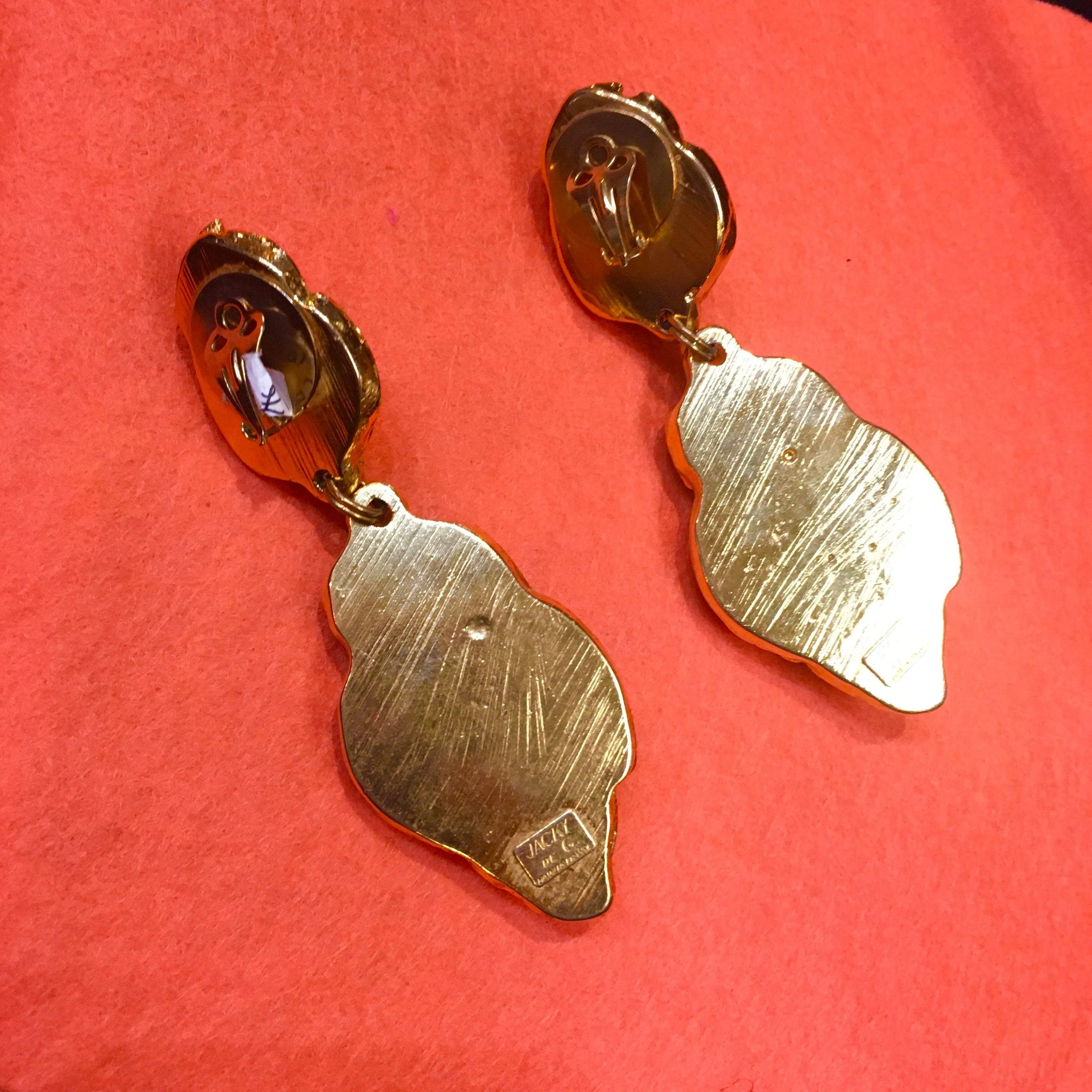 Jacky De G chandelier earrings autumn colours