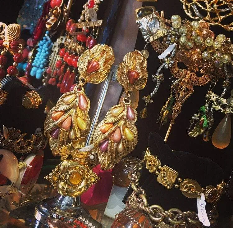Jacky De G chandelier earrings autumn colours