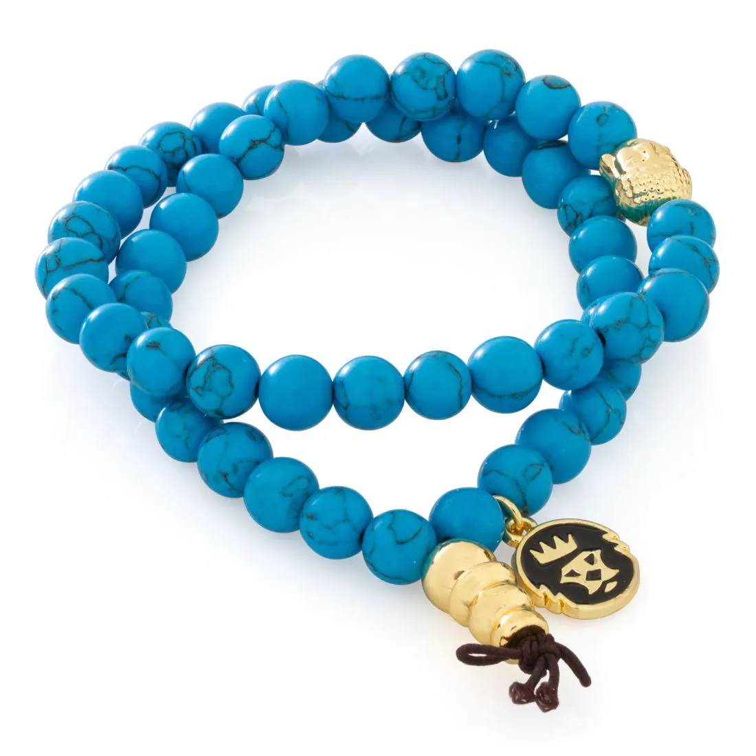 King Ice Turquoise Buddha Bead Wrap Bracelet