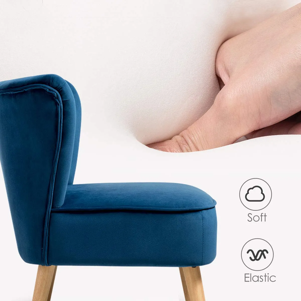 KOMFOTT Modern Velvet Accent Chair | Small Upholstered Leisure Sofa Chair