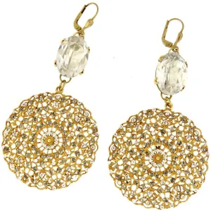 La Vie Parisienne  French Lace Crystal Drop Earrings