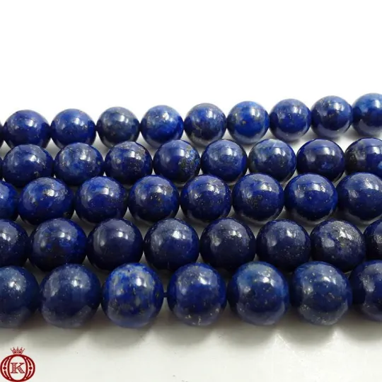 Lapis Lazuli Beads Smooth Round Color Enhanced