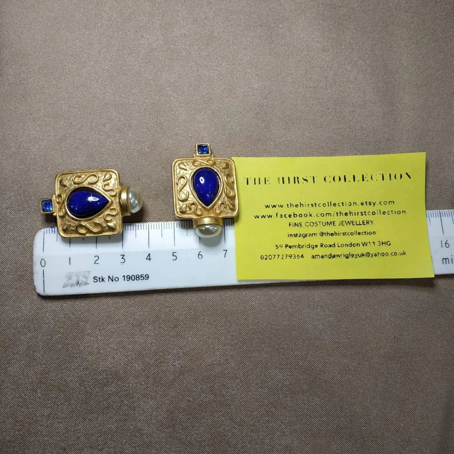 Lapis Lazuli Clip On earrings by Rima Ariss in gold plate