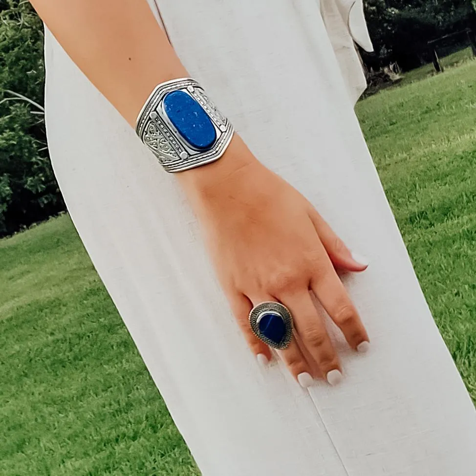 Lapis Lazuli Tribal Ring