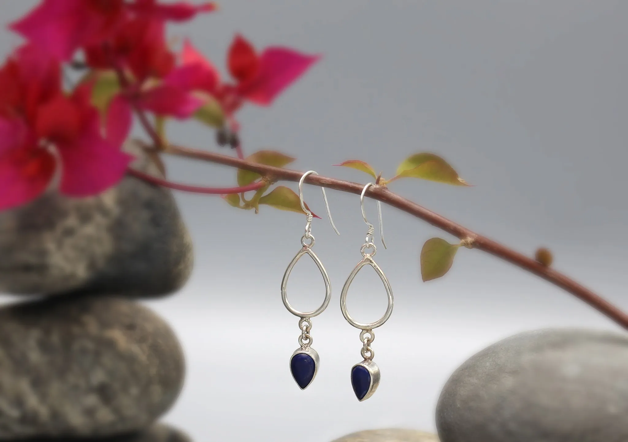 Lapis Sterling Silver Drop Earrings