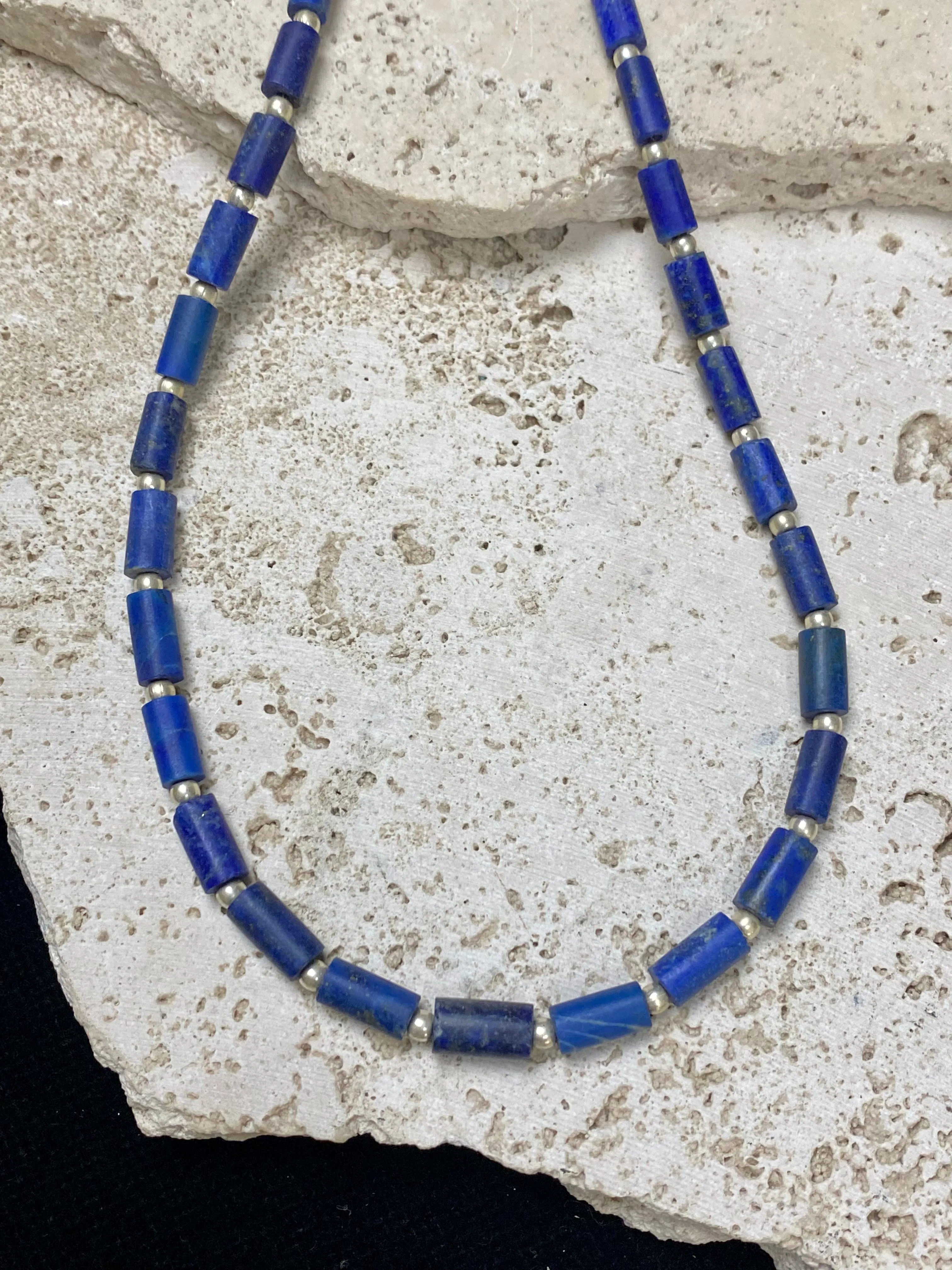 Lapis Tube Necklace