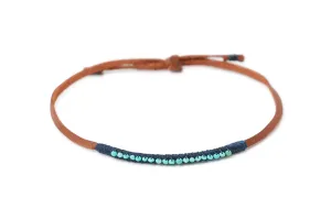 Leather Bracelet with Turquoise Beads by See Real Flowers
