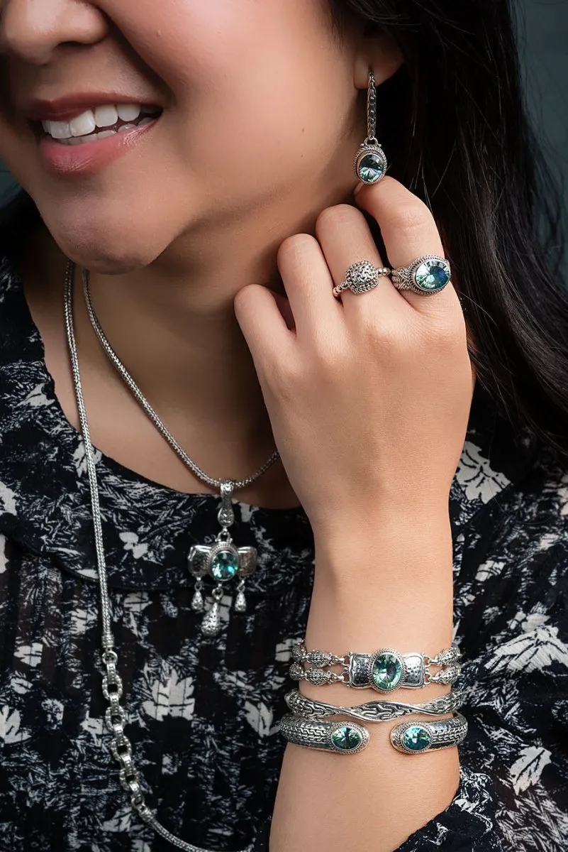 Let Us Sing a New Song Earrings™ in Green Reflections™ Mystic Quartz
