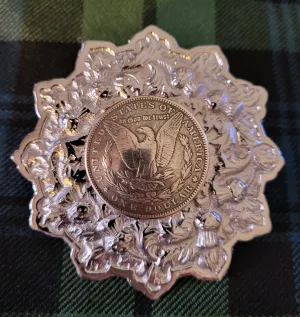 Liberty Eagle Conch Coin on Chrome Brooch