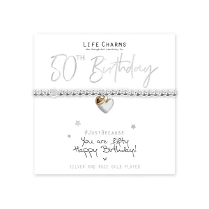 Life Charms "You are 50" Hearts Bracelet