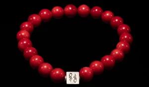 Luxury Red Coral Natural Gemstone Centerpiece Bracelet