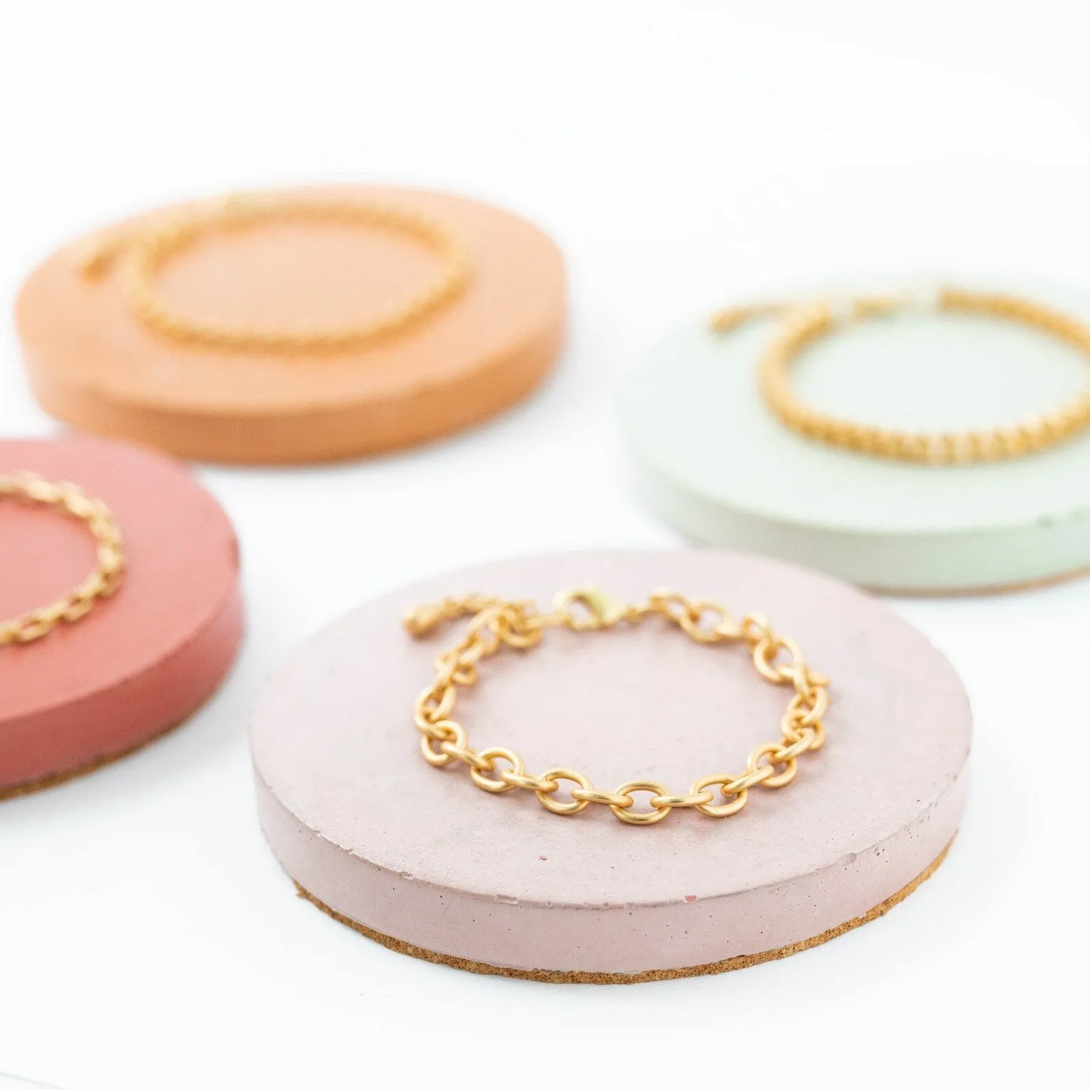 Matte gold chain Bracelet -WS