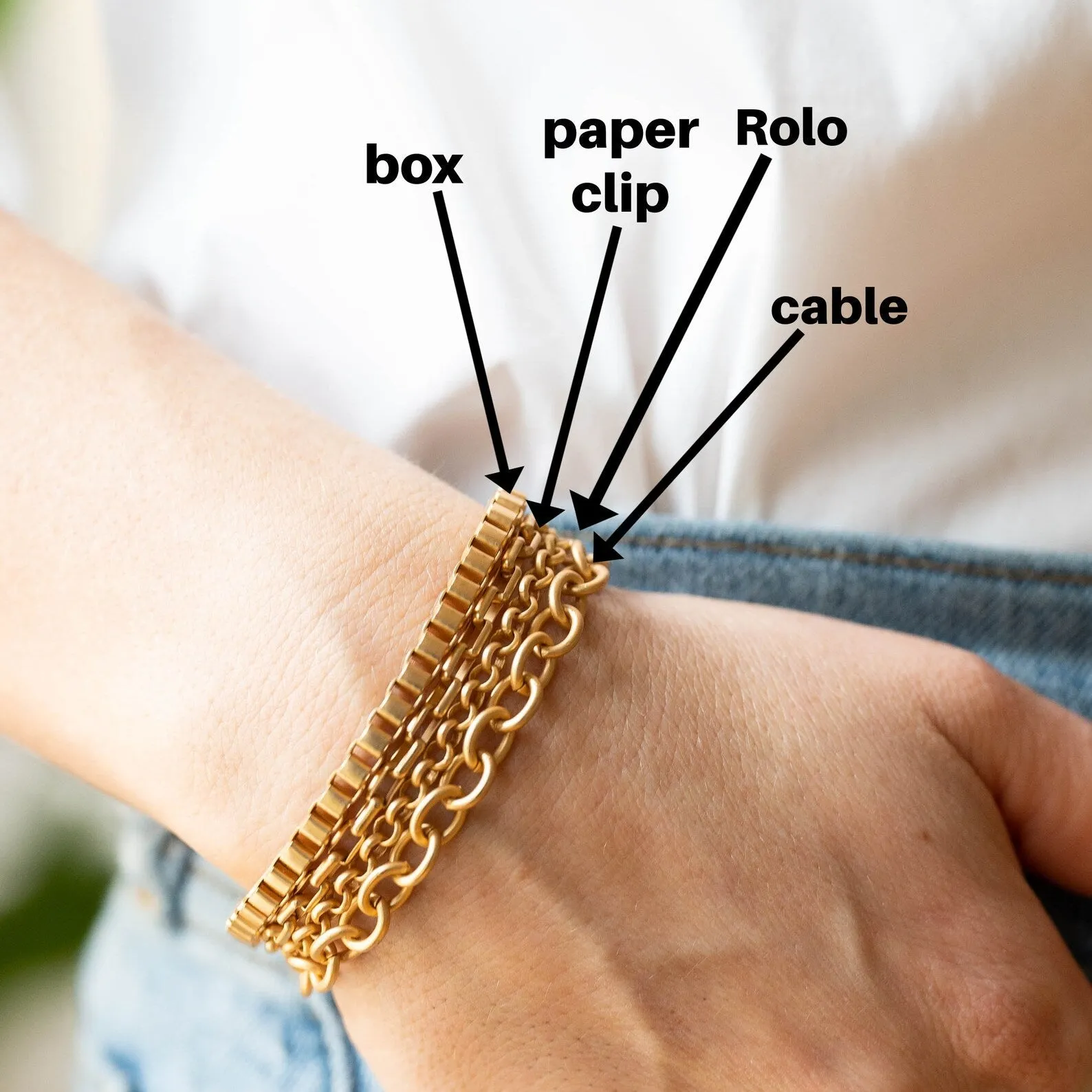 Matte gold chain Bracelet -WS