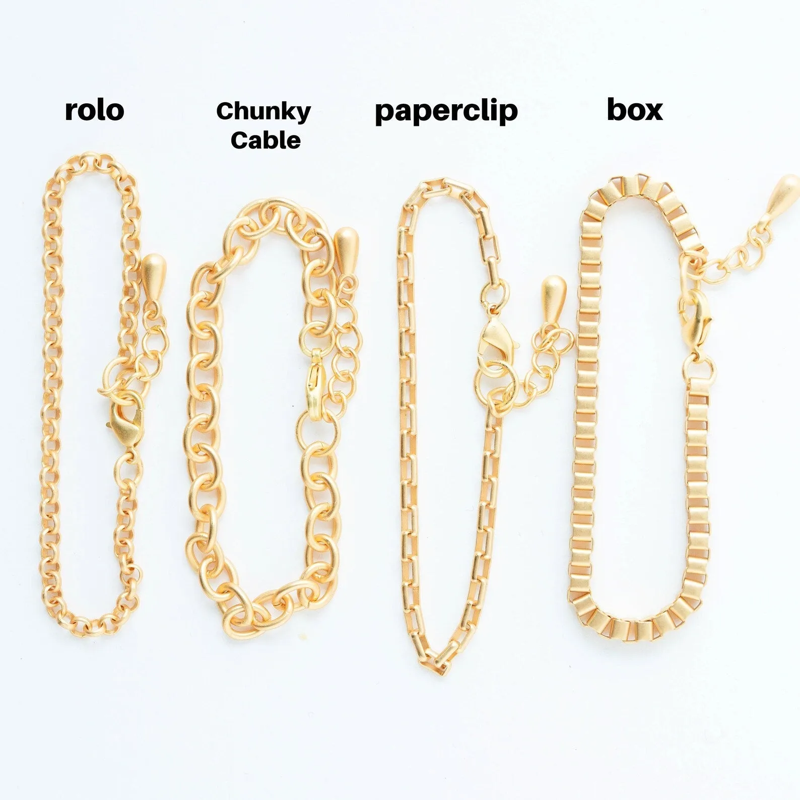 Matte gold chain Bracelet -WS
