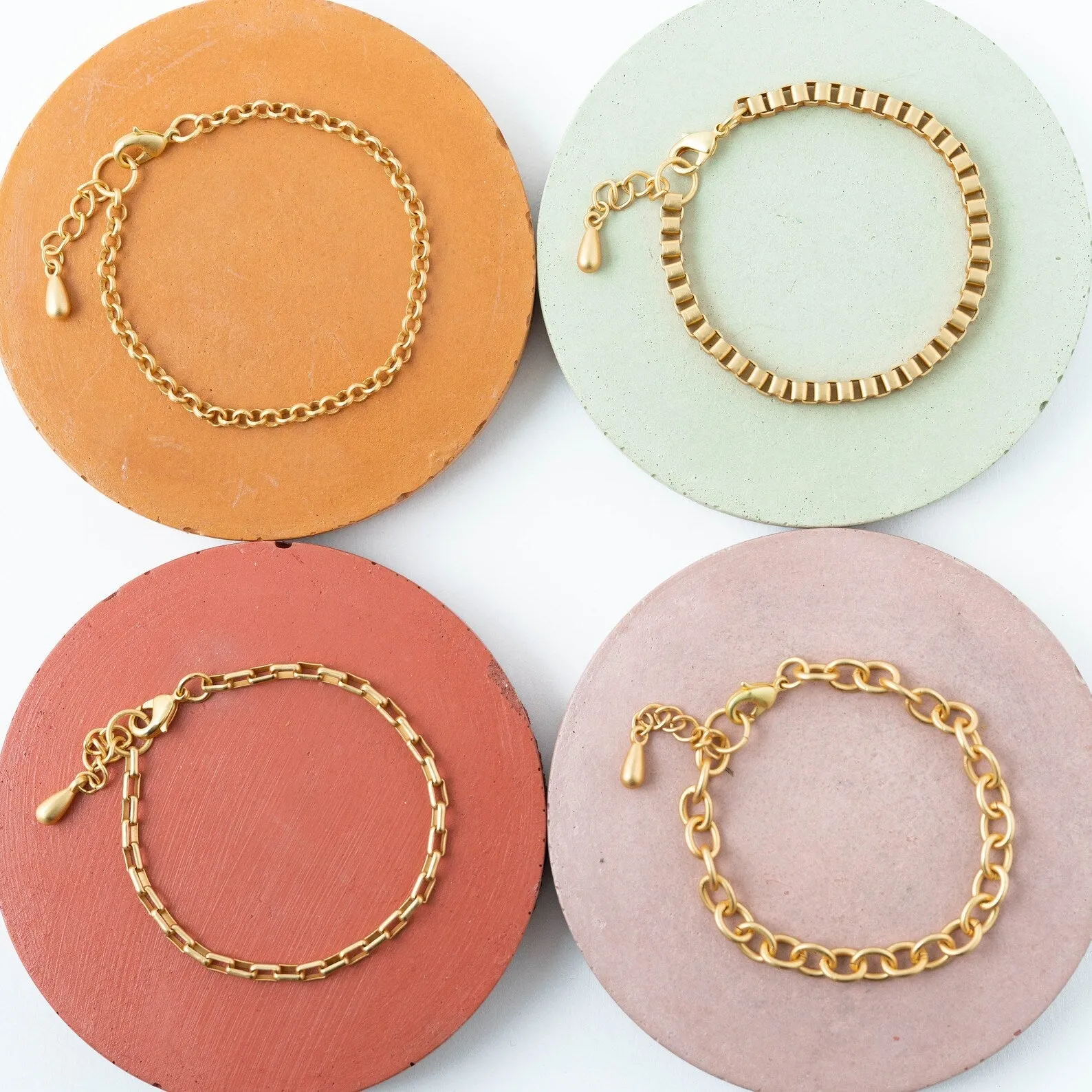Matte gold chain Bracelet -WS