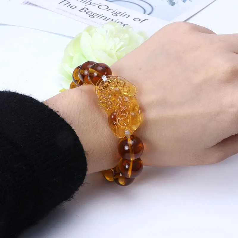 Men And Women Lucky Black Agate Beads Bracelet