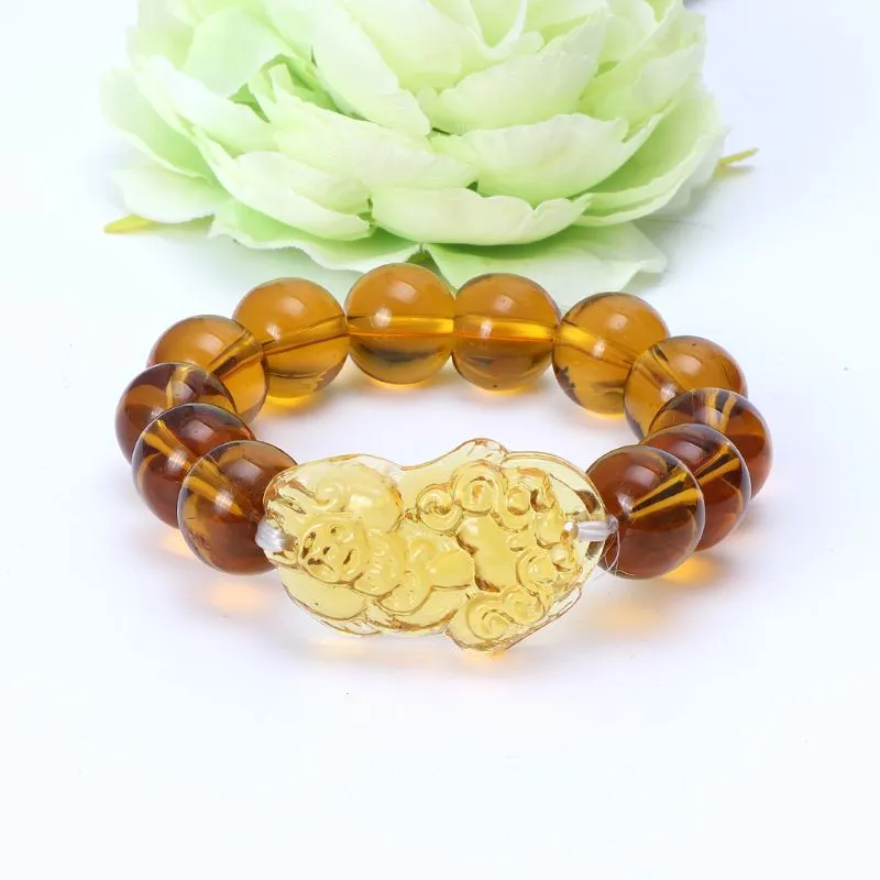 Men And Women Lucky Black Agate Beads Bracelet