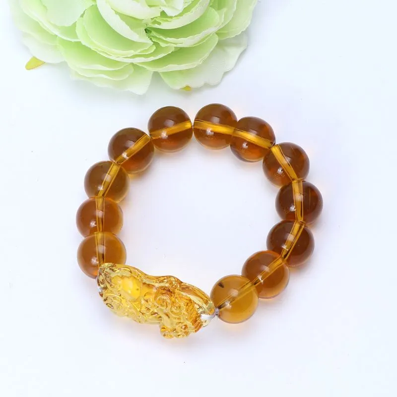 Men And Women Lucky Black Agate Beads Bracelet