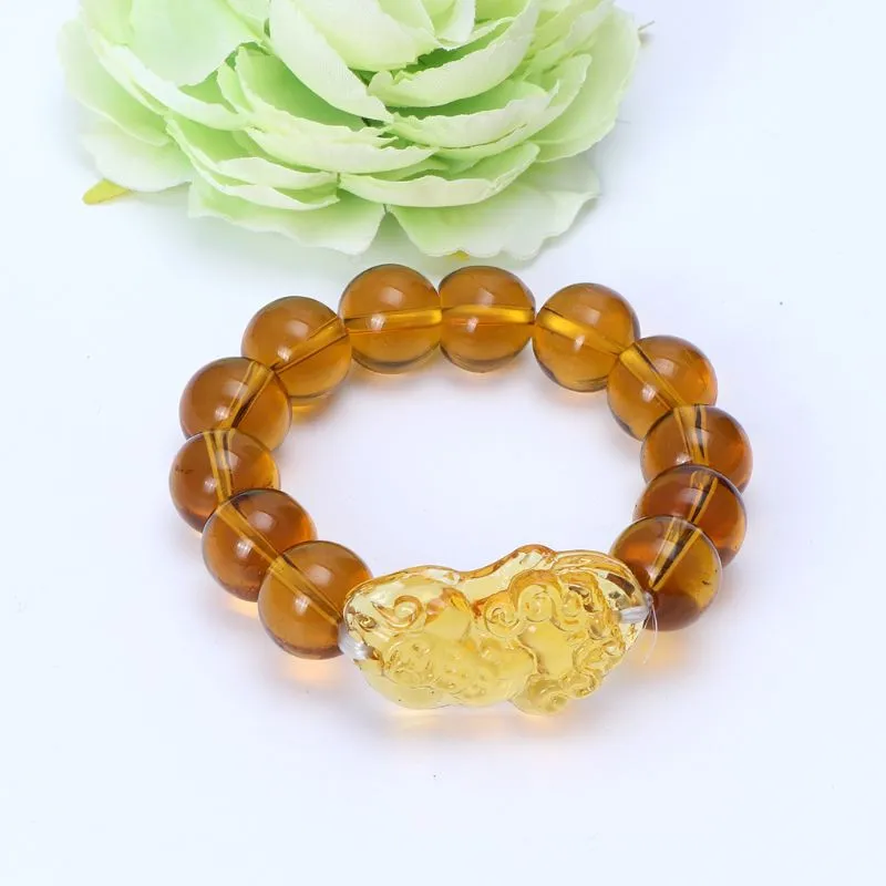 Men And Women Lucky Black Agate Beads Bracelet