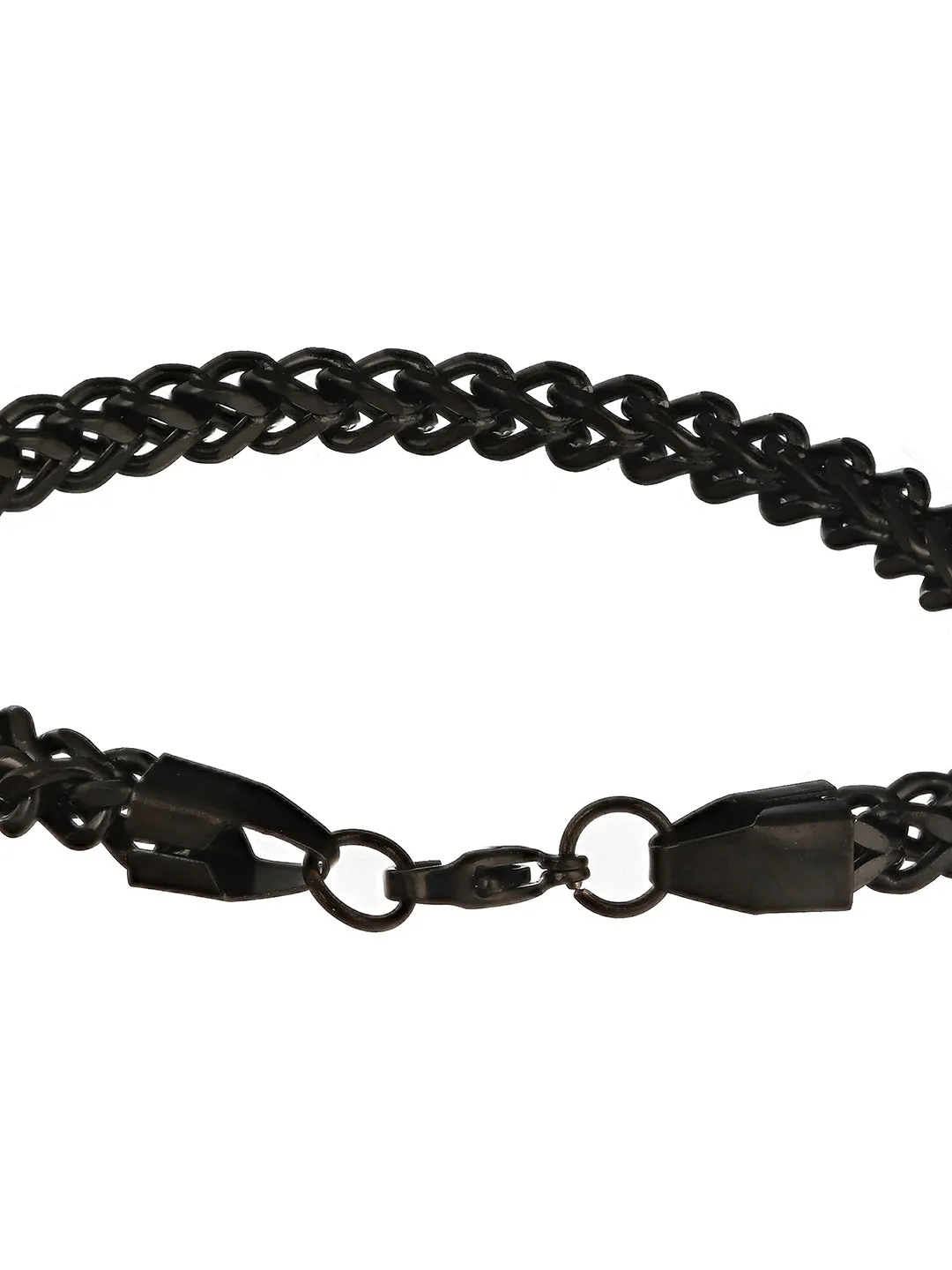 Men Black Rhodium-Plated Link Bracelet