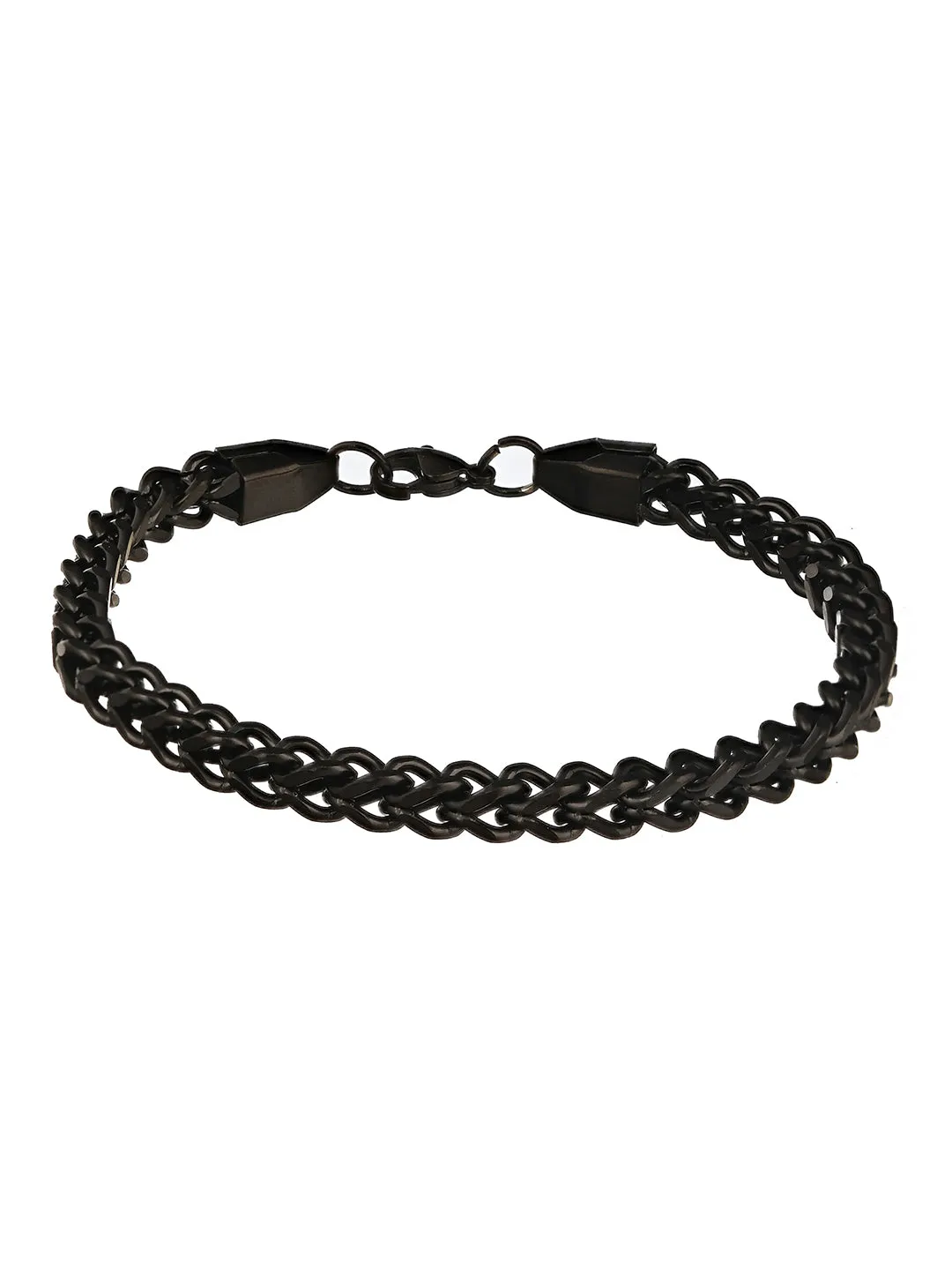 Men Black Rhodium-Plated Link Bracelet