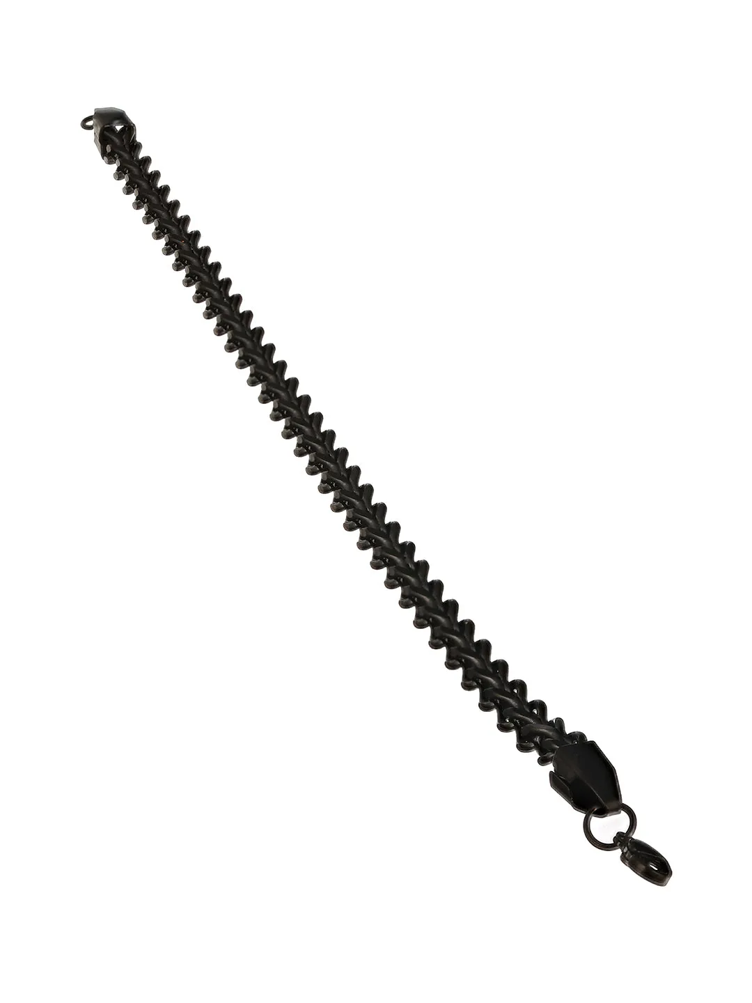 Men Black Rhodium-Plated Link Bracelet
