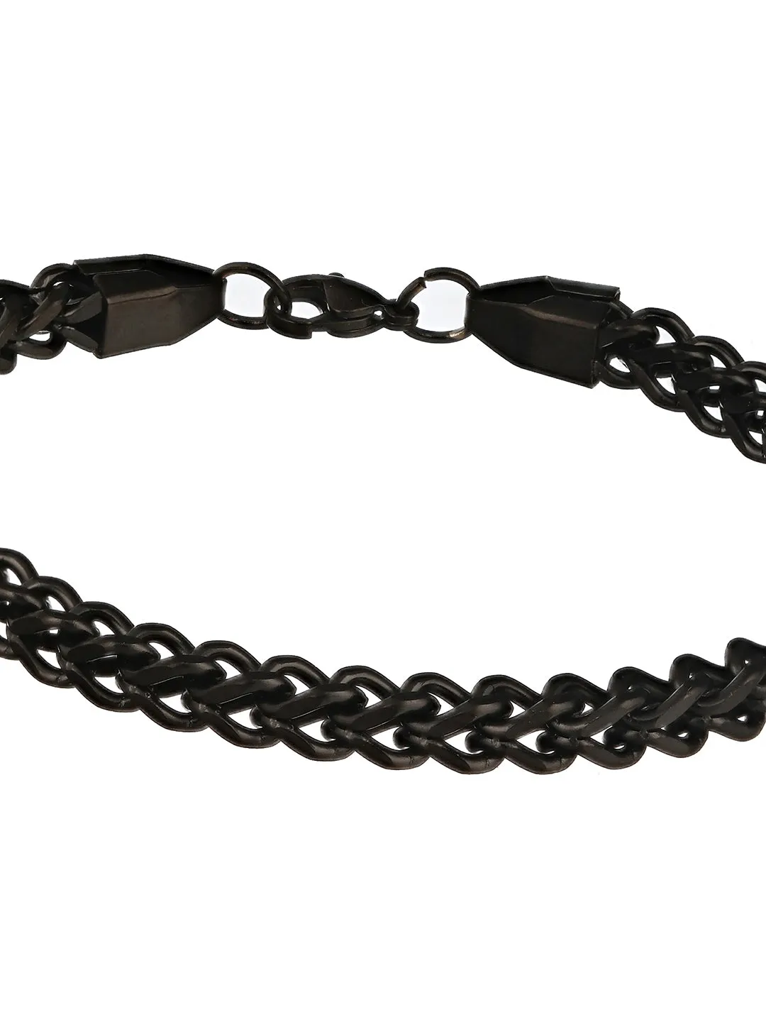 Men Black Rhodium-Plated Link Bracelet