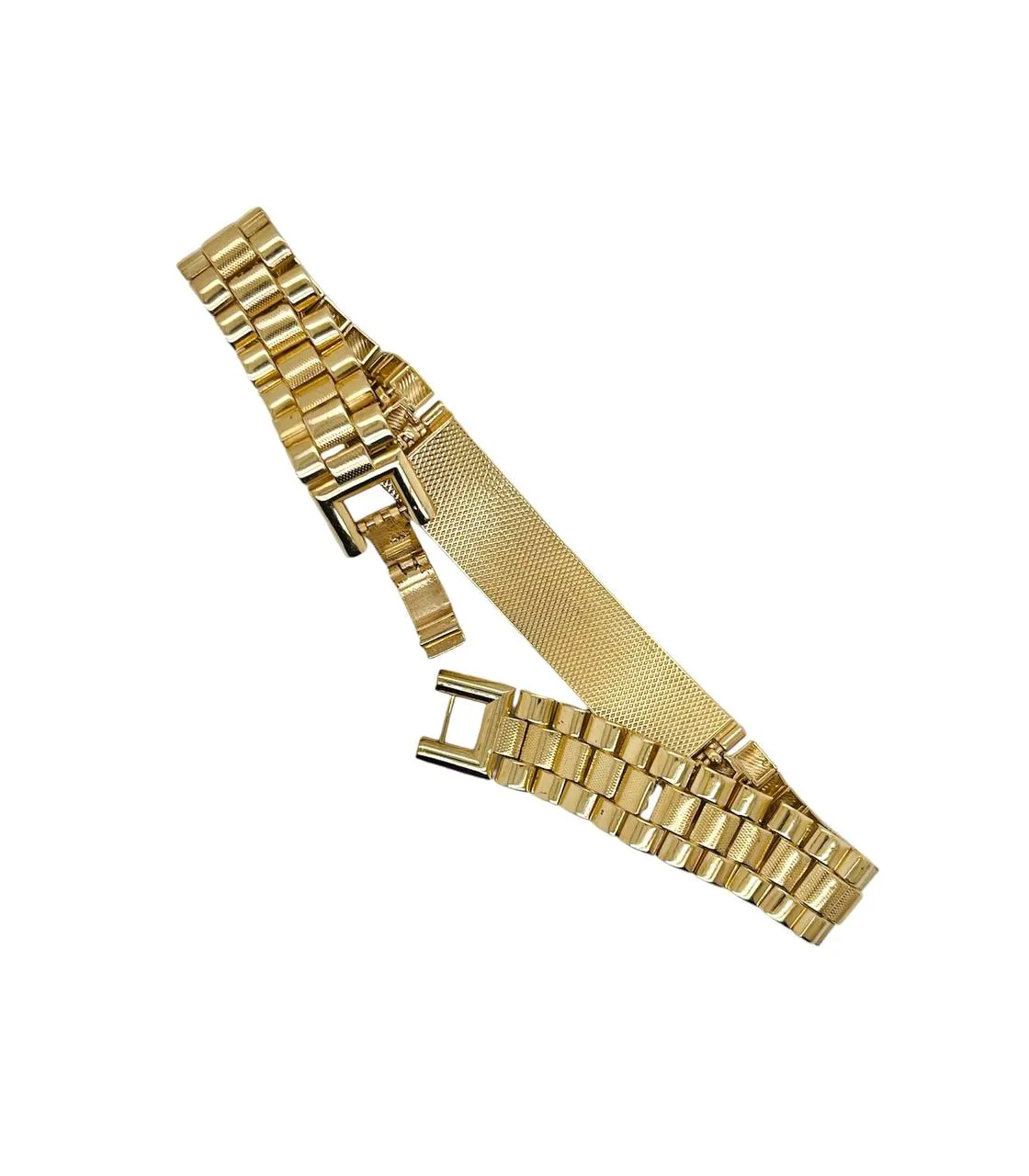 Mens 14K Solid Yellow Gold Greek Key Jubilee link ID Bracelet 39.5 Grams 8.5 in
