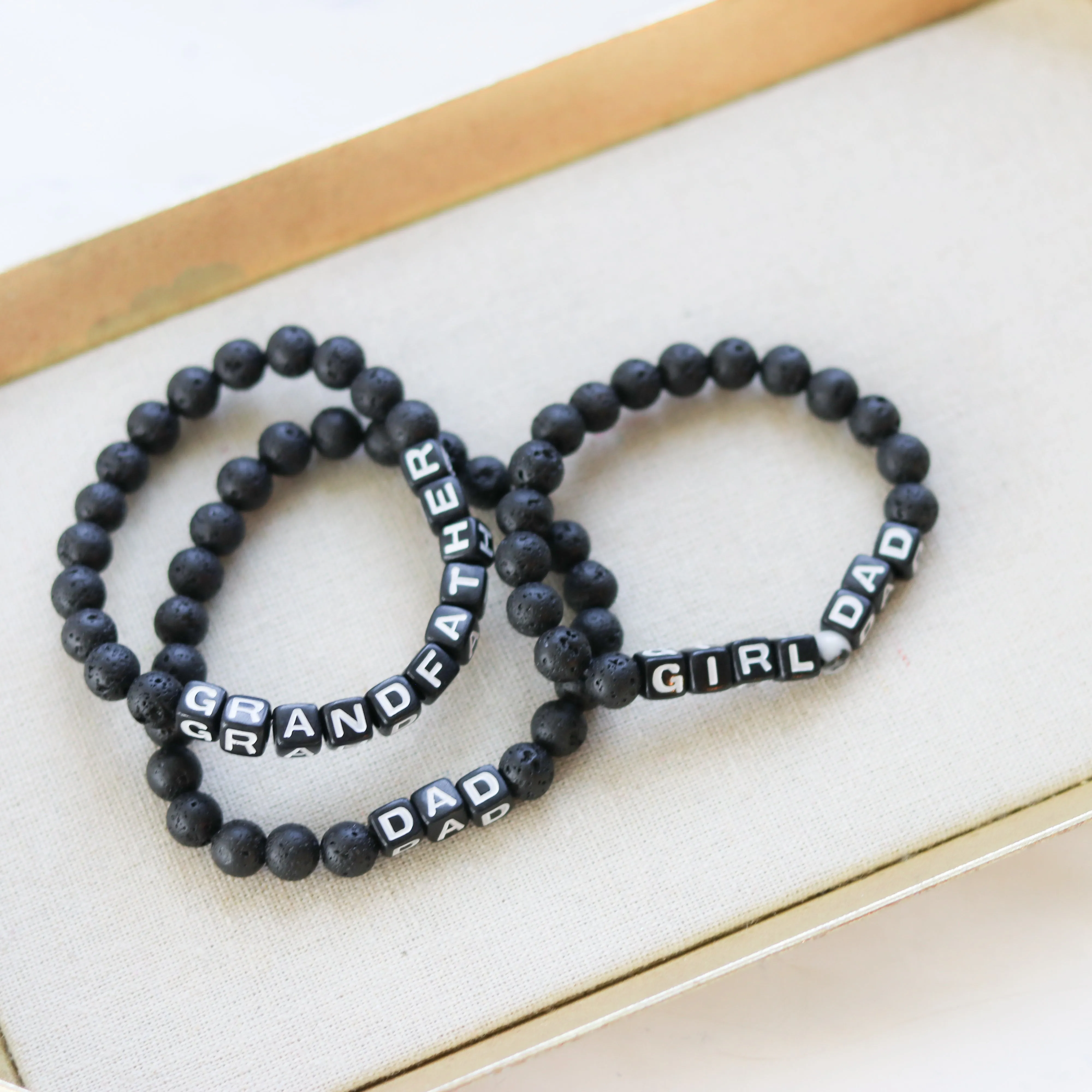 Men's Beaded Name Bracelet