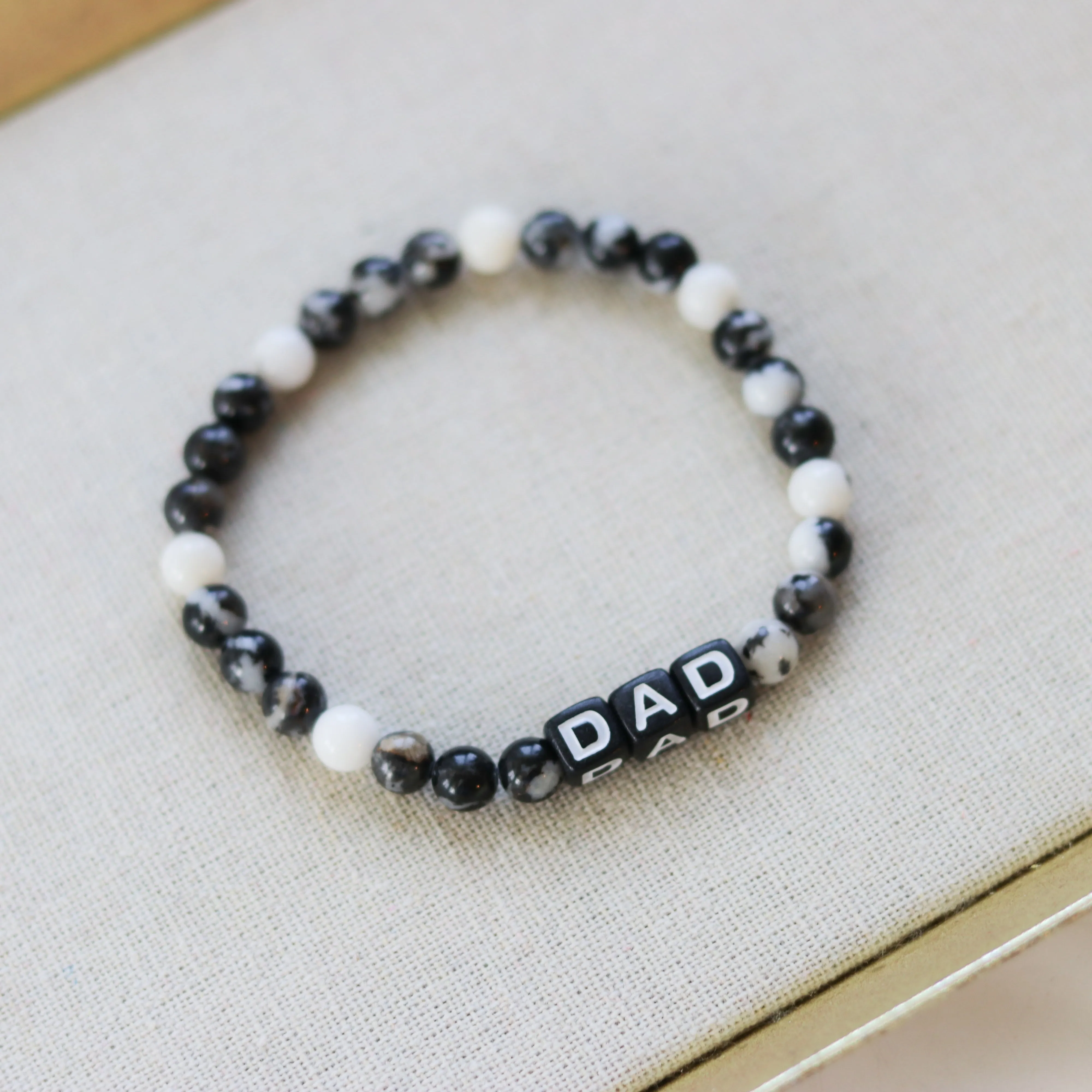 Men's Beaded Name Bracelet