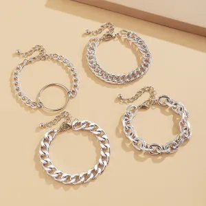 Metal Chain Combination Bracelet, Geometric Cold Wind Hollow Bracelet
