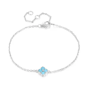 MIA MINI TURQUOISE CLOVER SILVER BRACELET