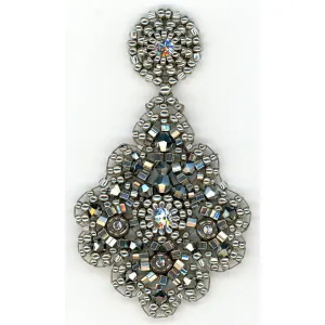 Miguel Ases Classic Silver Metallic Scalloped Edge Drop - ON SALE