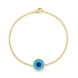 Mini Turquoise Inlay Evil Eye Bracelet
