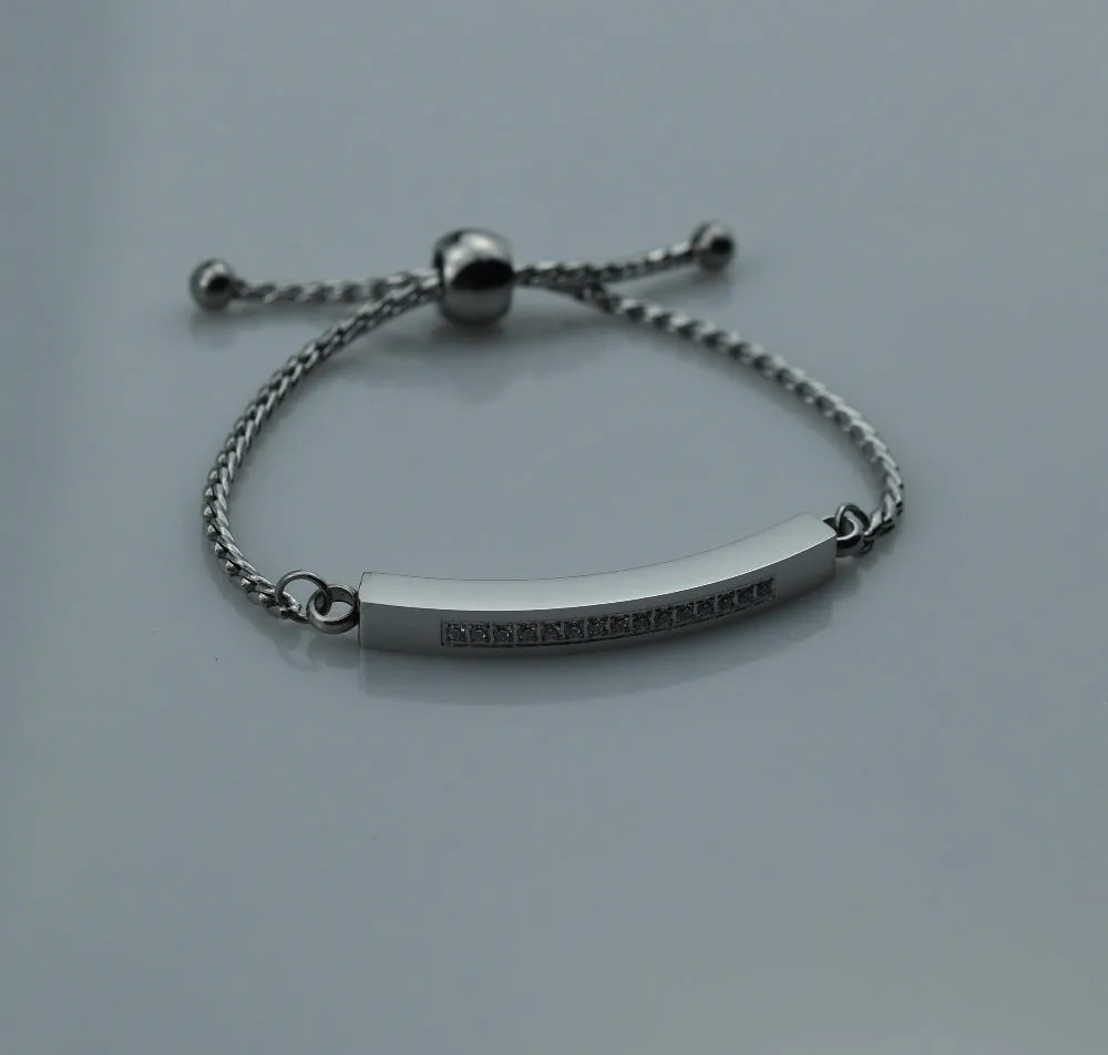 Minimal Stainless Steel Diamond String Chain Bracelet for Women Charms Gifts for Mom