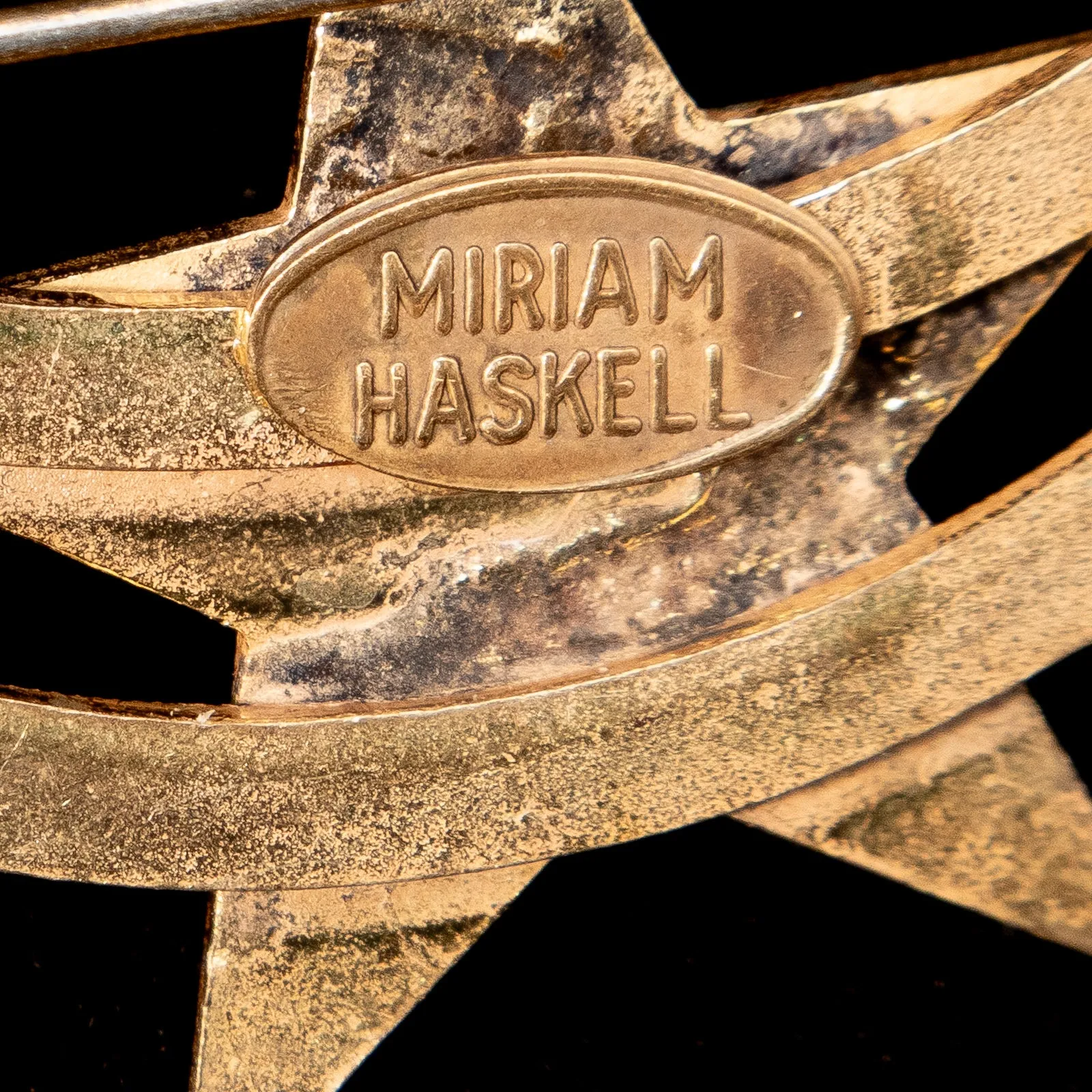 Miriam Haskell Moon and Star Brooch