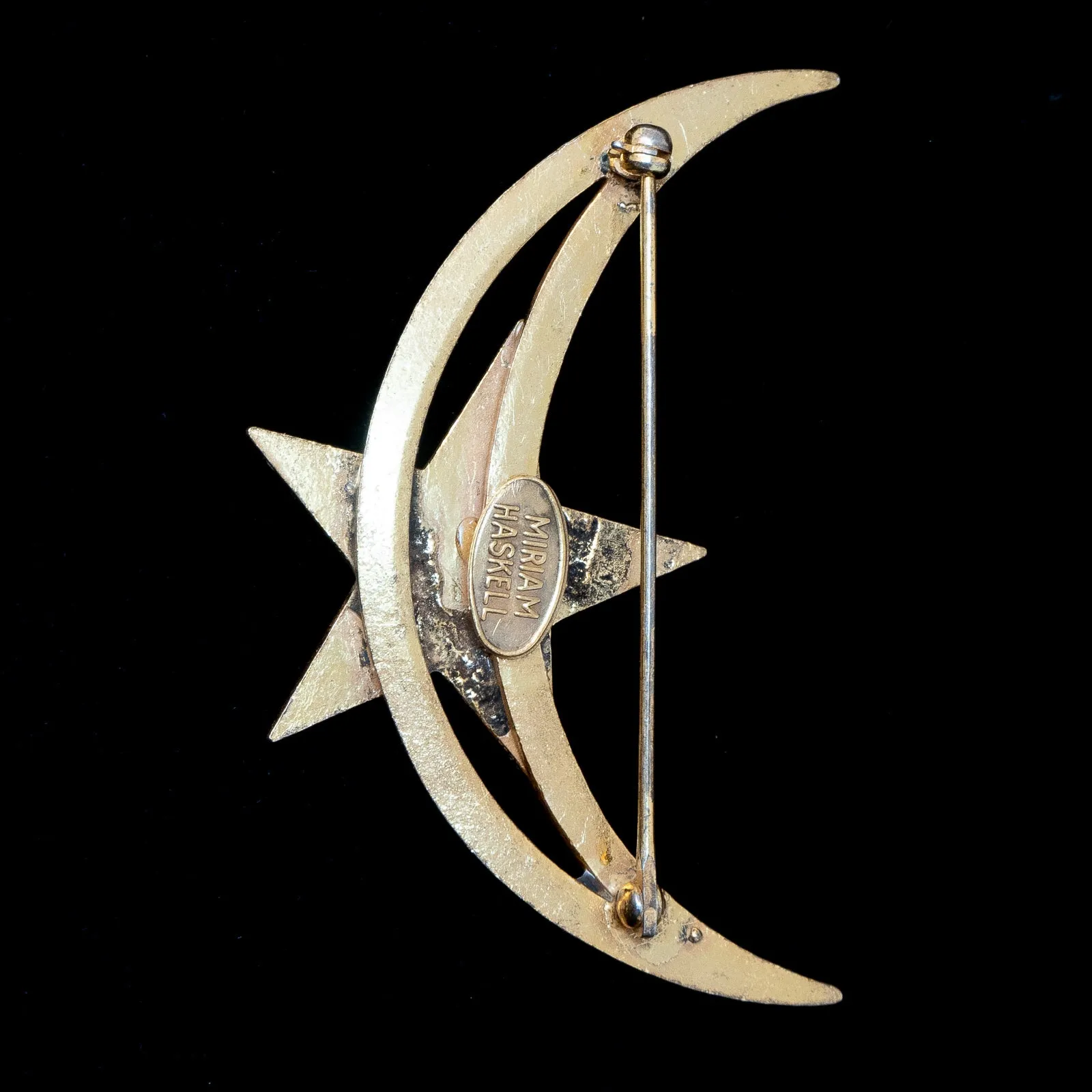 Miriam Haskell Moon and Star Brooch