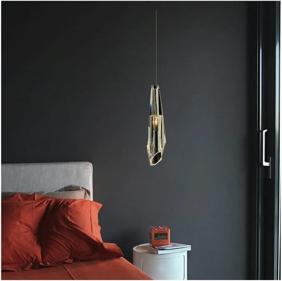Modern Smoky Gray Glass Pendant for Kitchen Island