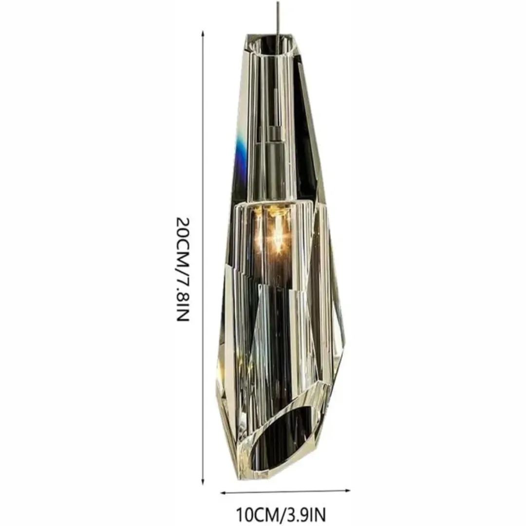 Modern Smoky Gray Glass Pendant for Kitchen Island