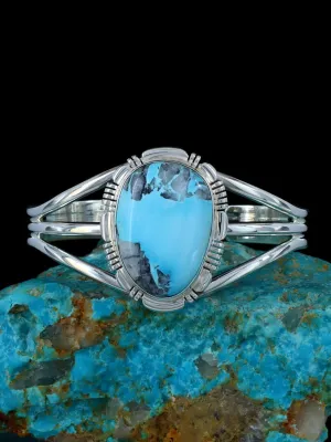 Native American Jewelry Natural Blue Moon Turquoise Cuff Bracelet