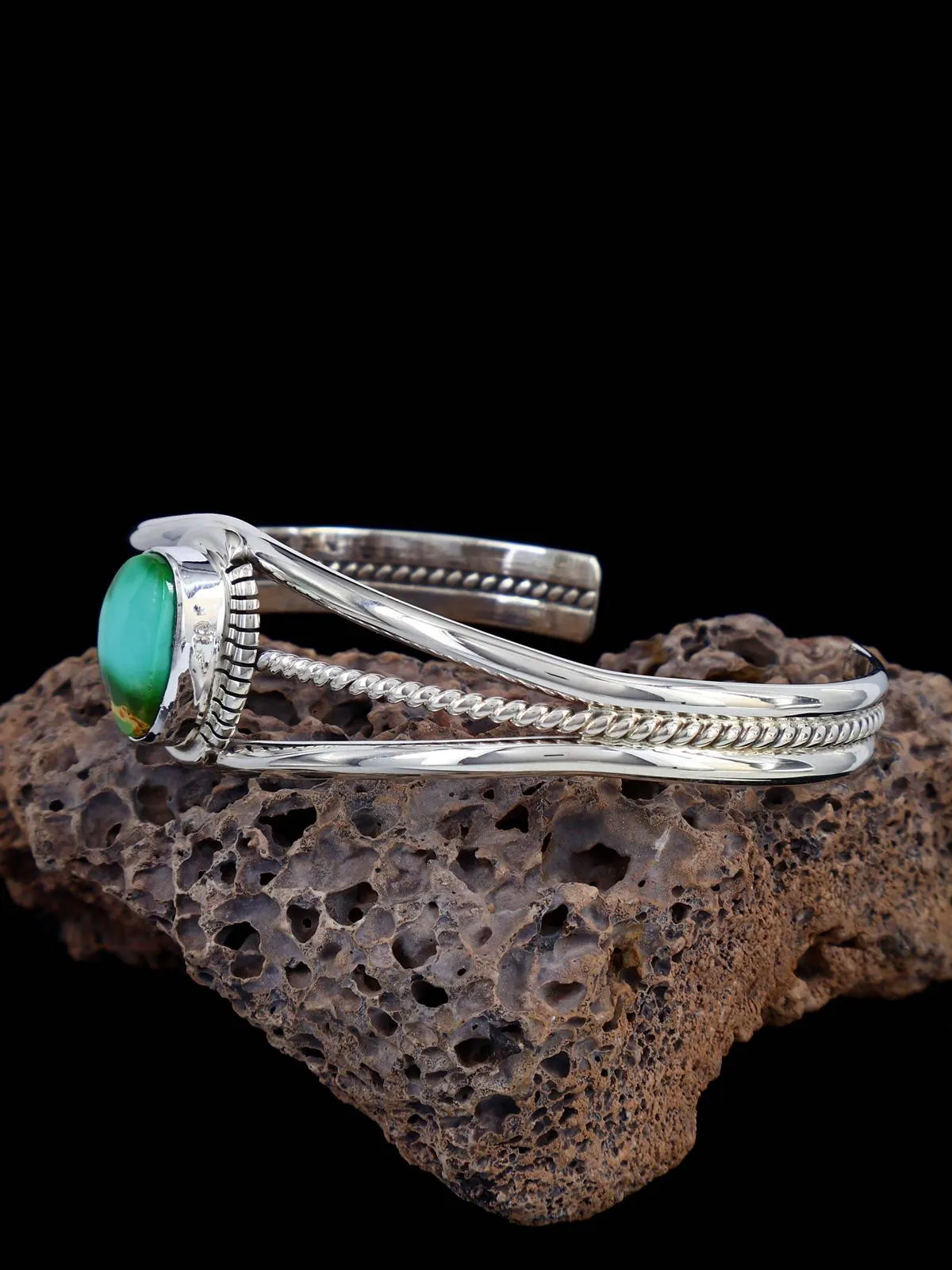 Native American Royston Turquoise Sterling Silver Cuff Bracelet