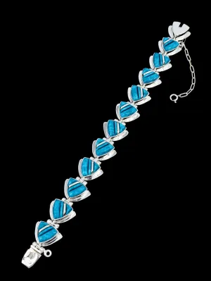 Native American Shattuckite Cobblestone Inlay Link Bracelet