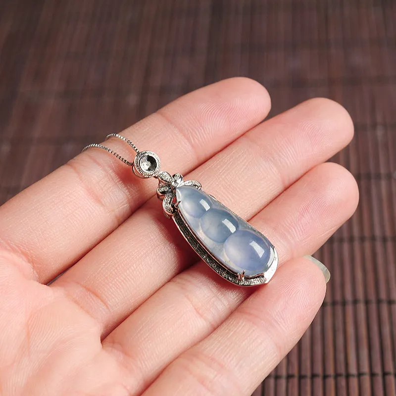 Natural Jade Pendant Jadeite Gold Pendant PT46