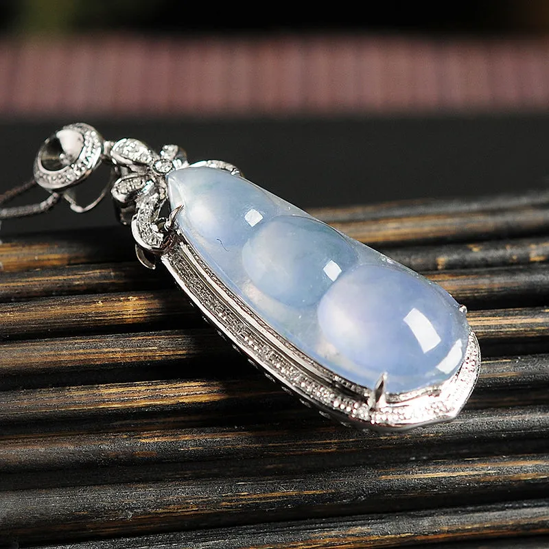 Natural Jade Pendant Jadeite Gold Pendant PT46