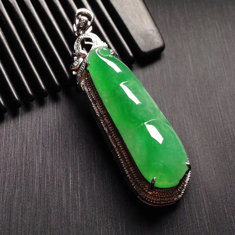 Natural Jade Pendant Jadeite Gold Pendant PT535