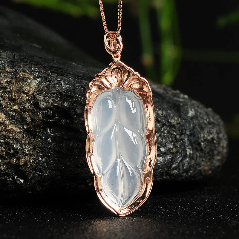 Natural Jade Pendant Jadeite Gold Pendant PT77