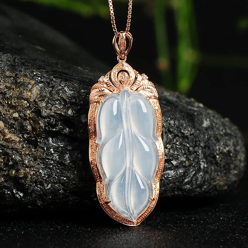 Natural Jade Pendant Jadeite Gold Pendant PT77