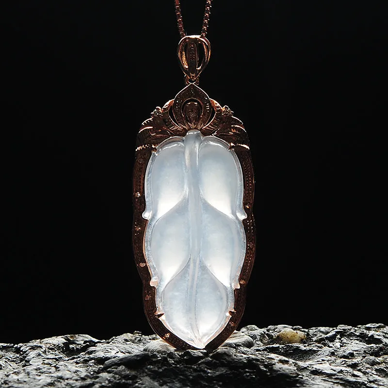 Natural Jade Pendant Jadeite Gold Pendant PT77